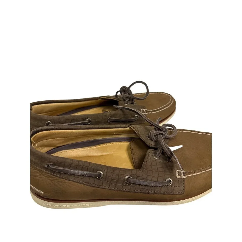 Sperry Men's Shoes Gold Cup Luxury Collection Boat Brown Nubuck Leather Size 12
